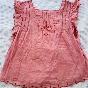 Sleeveless embroidered Doen blouse XS